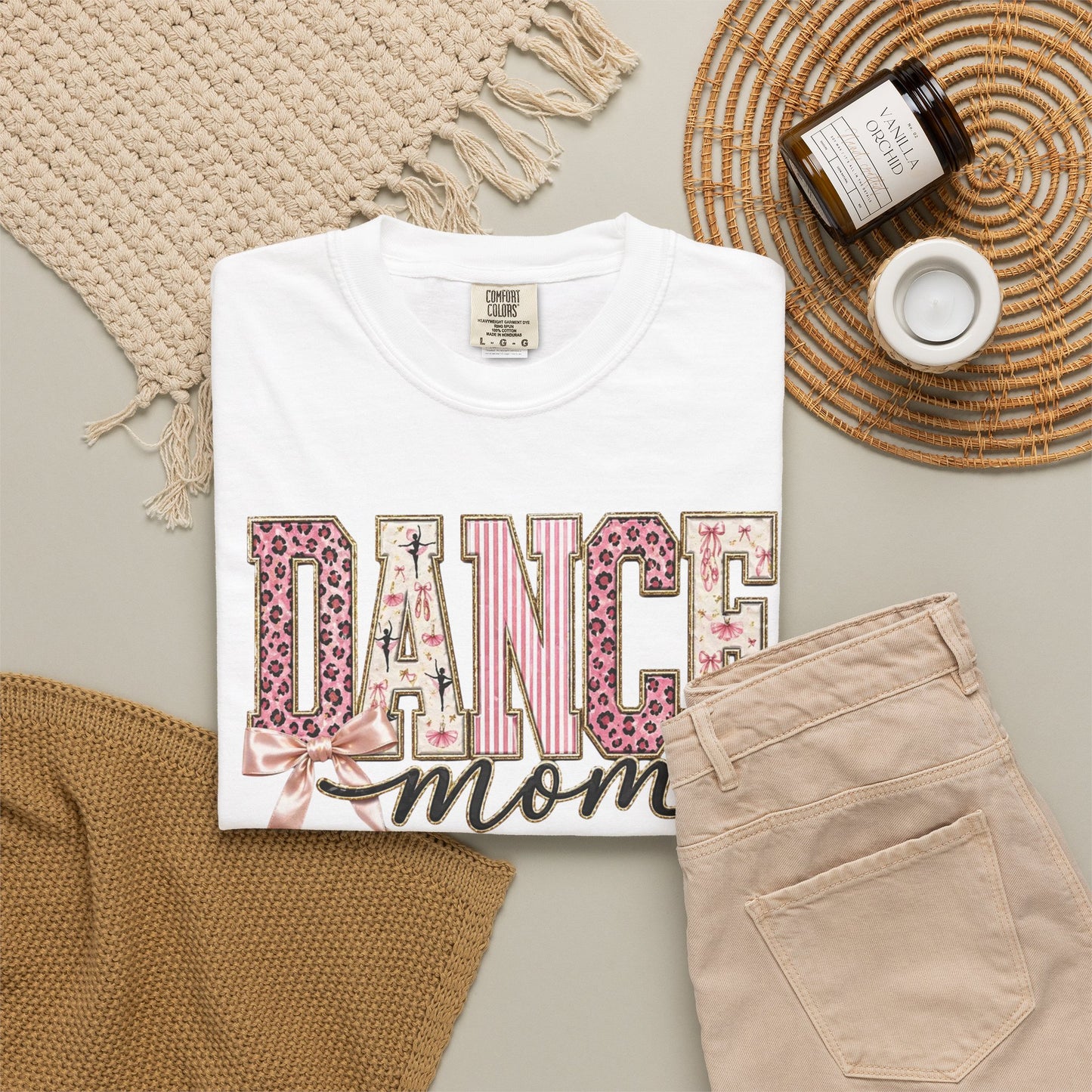 Dance Mom T-Shirt — Leopard Ballet Ribbon Graphic Tee