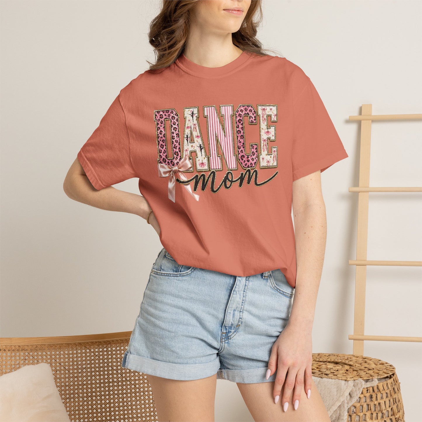 Dance Mom T-Shirt — Leopard Ballet Ribbon Graphic Tee
