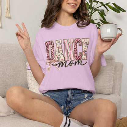 Dance Mom T-Shirt — Leopard Ballet Ribbon Graphic Tee
