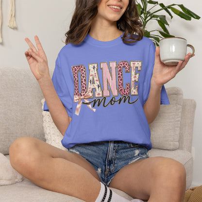 Dance Mom T-Shirt — Leopard Ballet Ribbon Graphic Tee