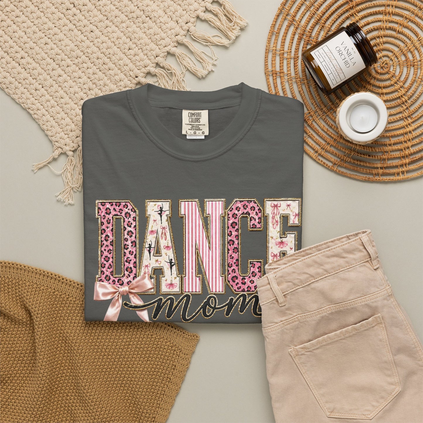 Dance Mom T-Shirt — Leopard Ballet Ribbon Graphic Tee