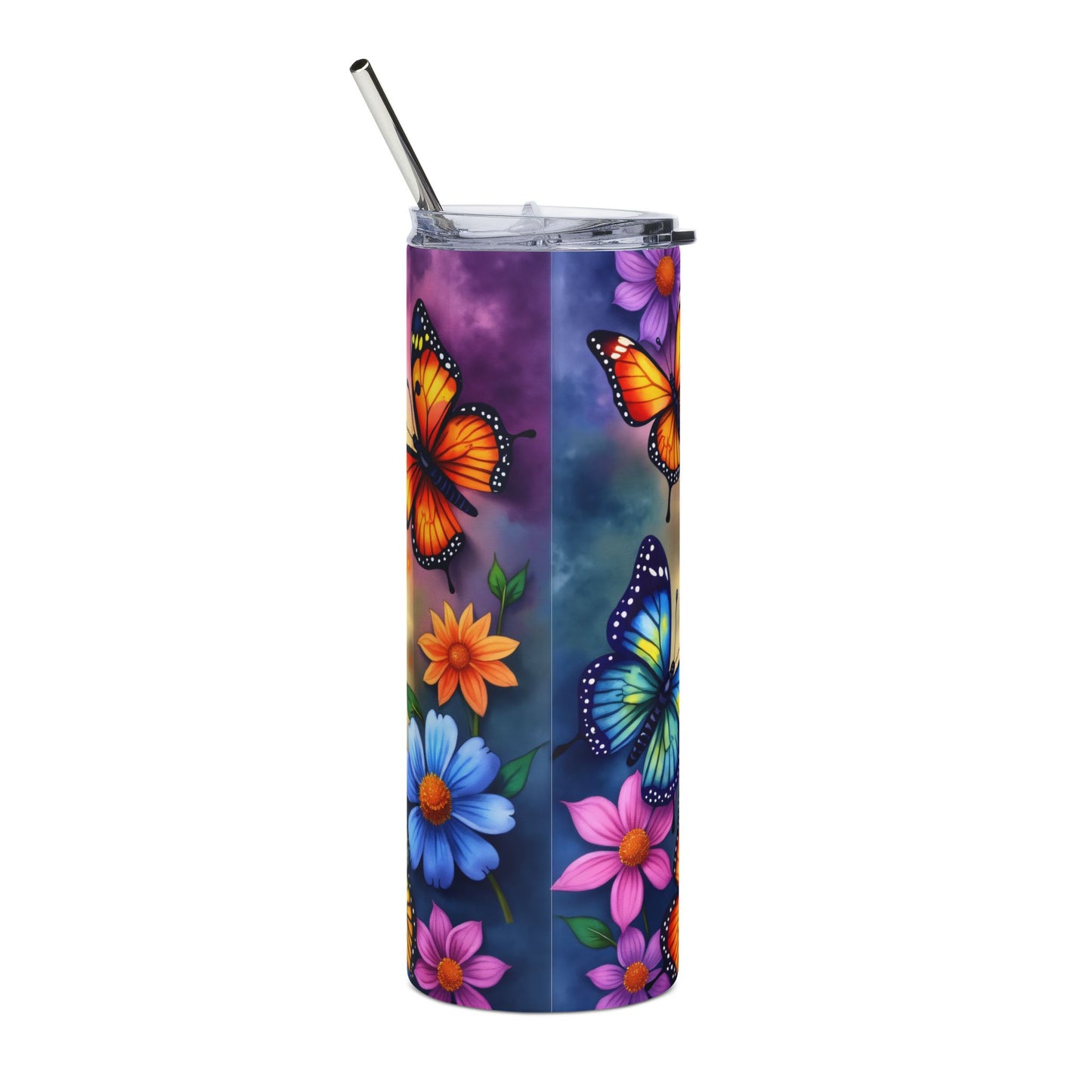 20oz Stainless Tumbler – "With God All Things Are Possible" Butterfly Faith Travel Cup