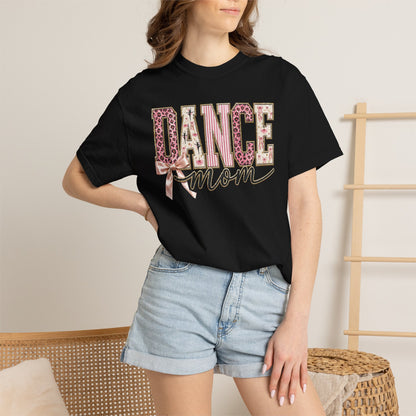 Dance Mom T-Shirt — Leopard Ballet Ribbon Graphic Tee